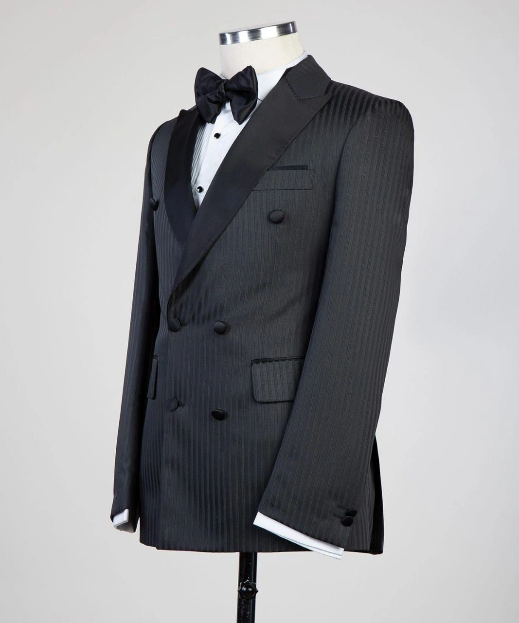 Midnight Noir: Double-Breasted Power Suit. Own the Night.